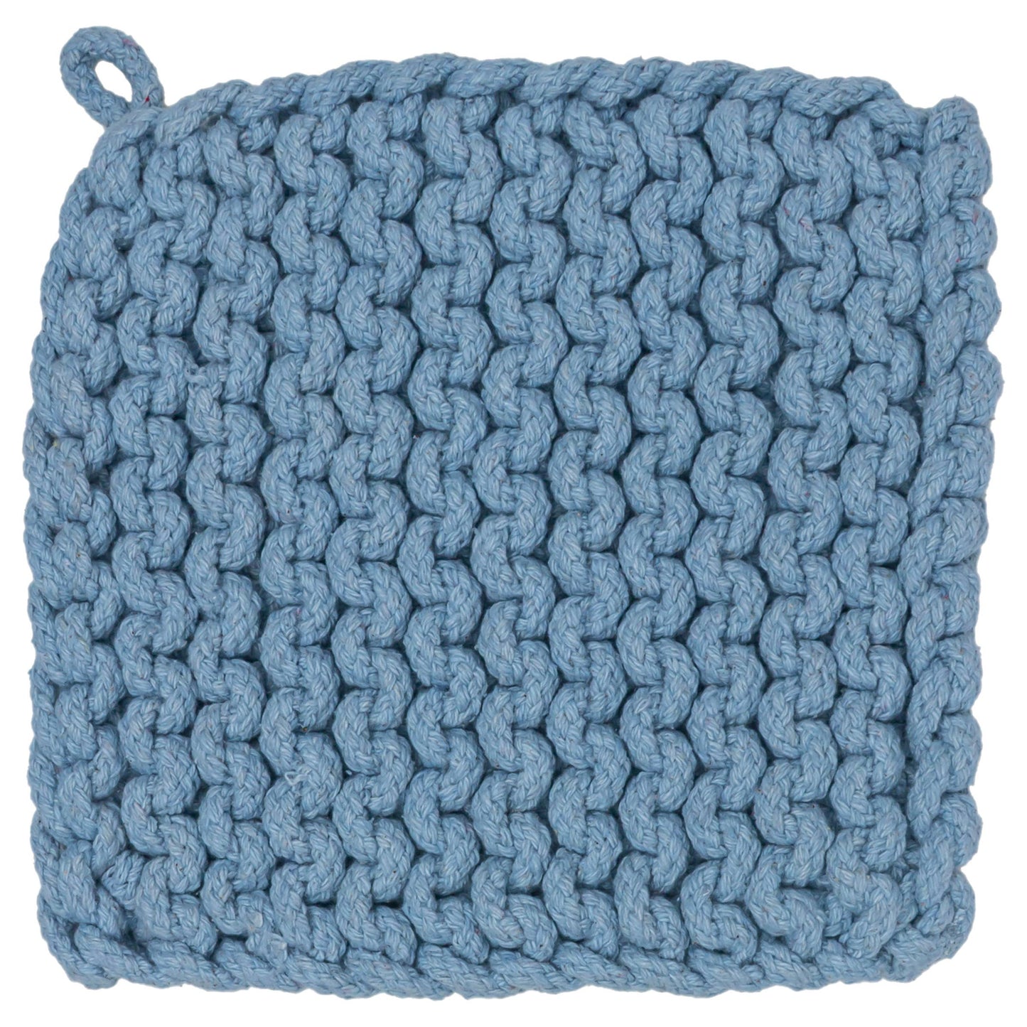 Dusty Blue Chunky Knit Cotton Pot Holder