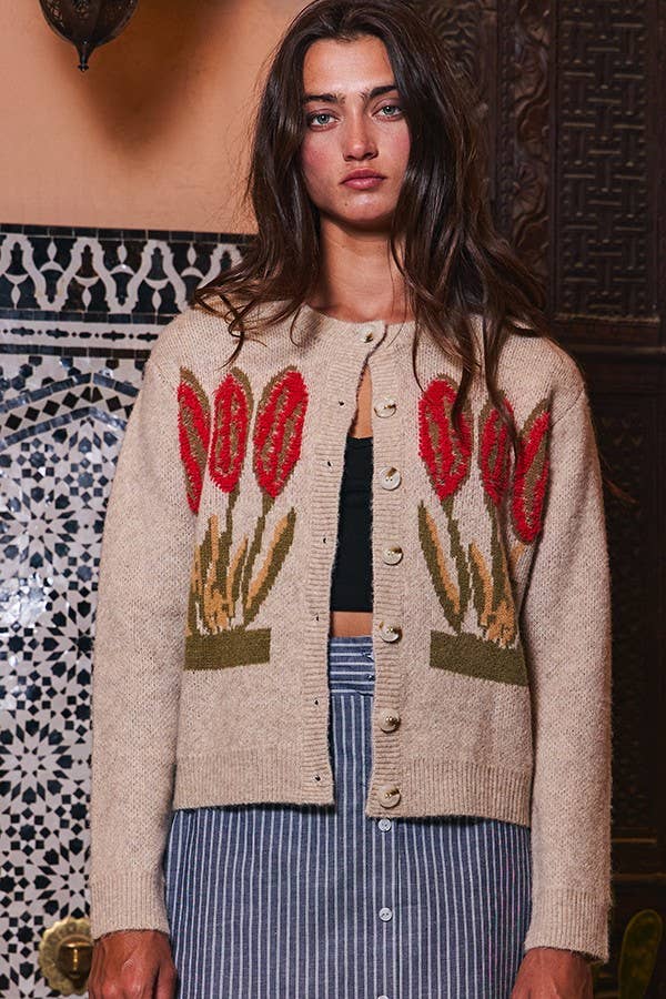 Floral Sweater Cardigan