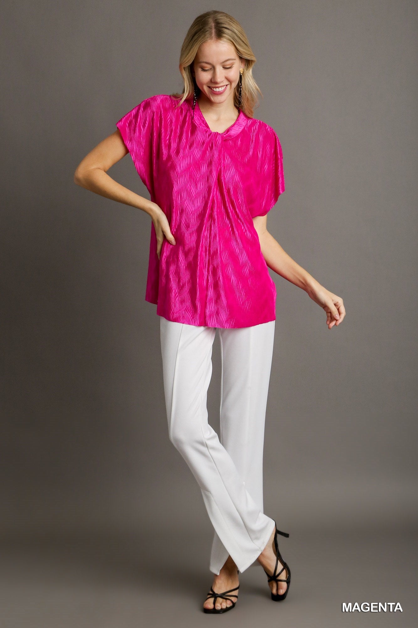 Satin Wave Texture Top