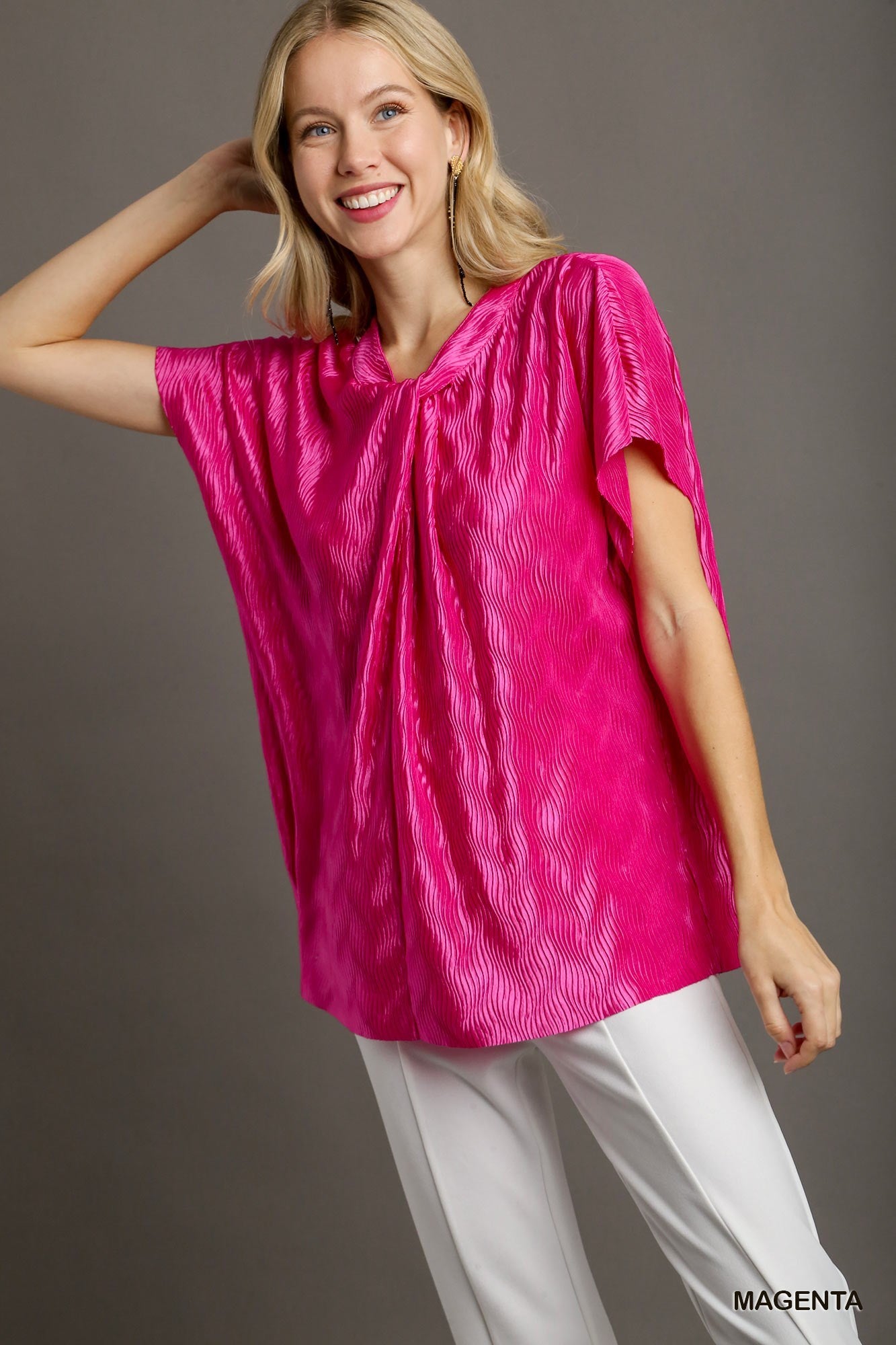 Satin Wave Texture Top