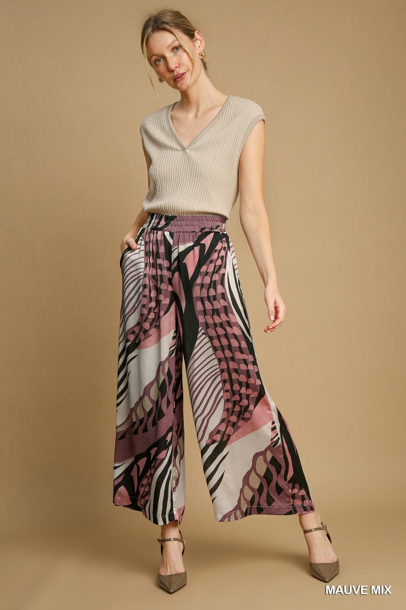 Abstract Print Pants