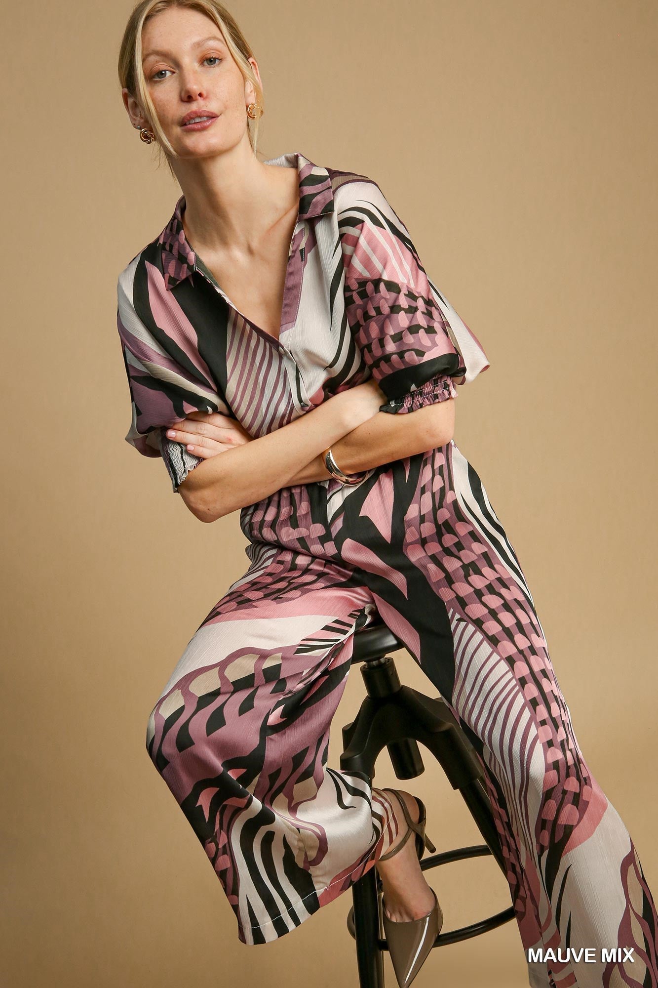 Abstract Print Pants