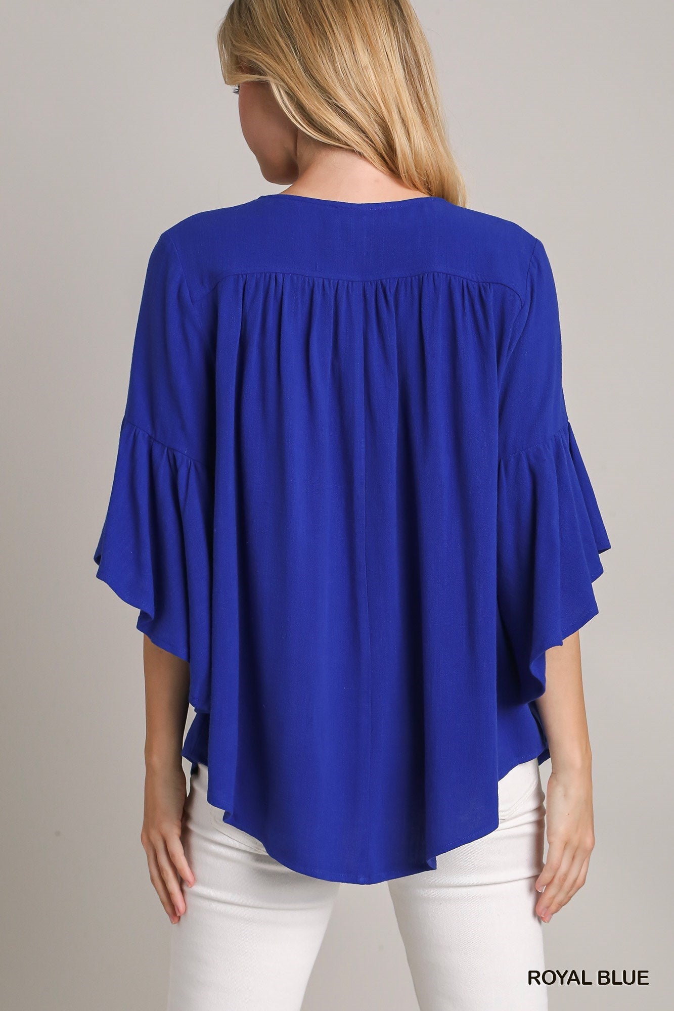 Embroidery Top with 3/4 Bell Sleeves