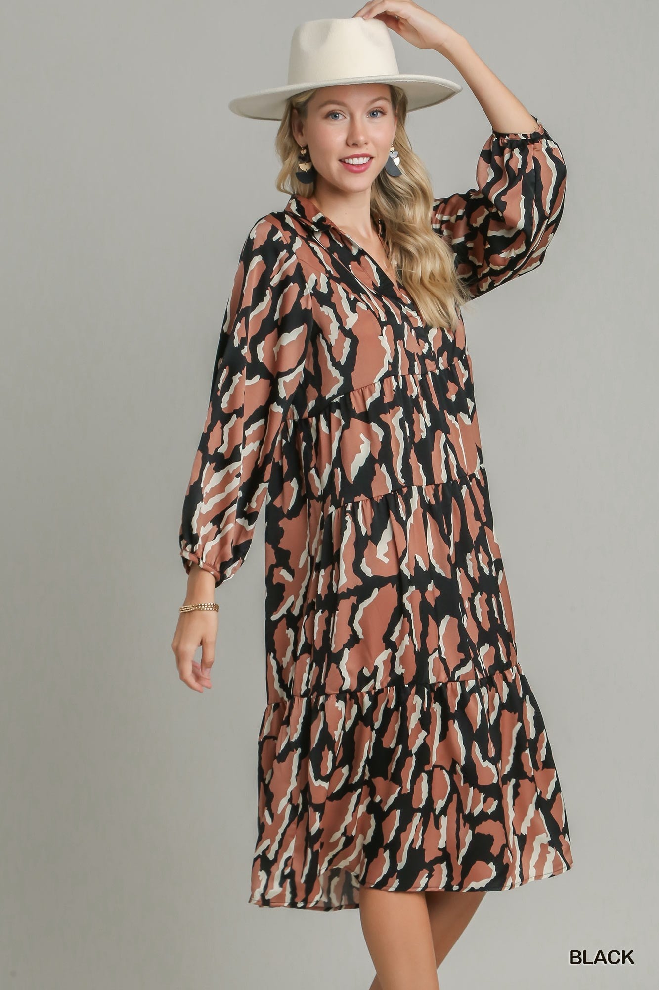 Satin Animal Print Dress