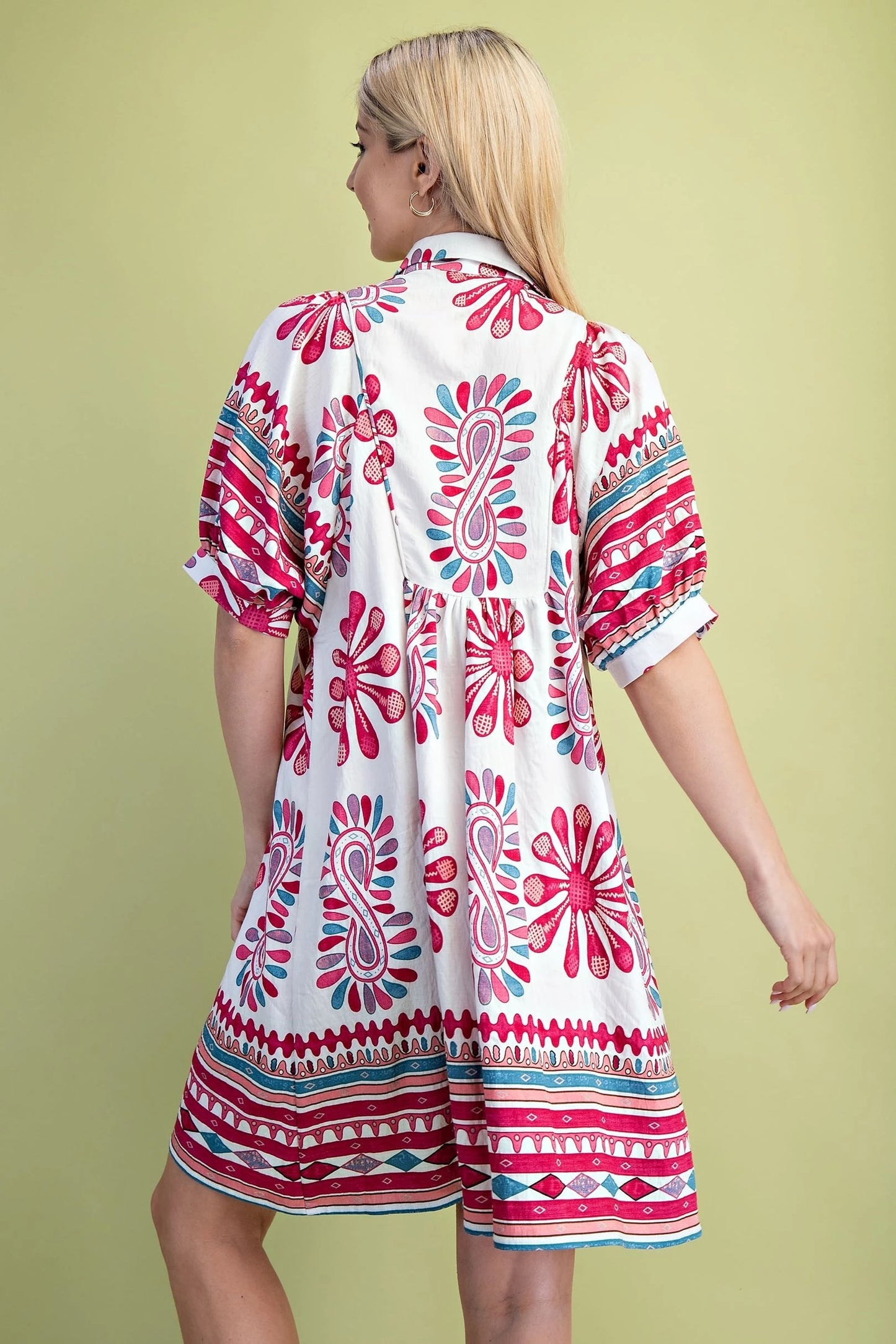 Printed Smocked Yoke Dress