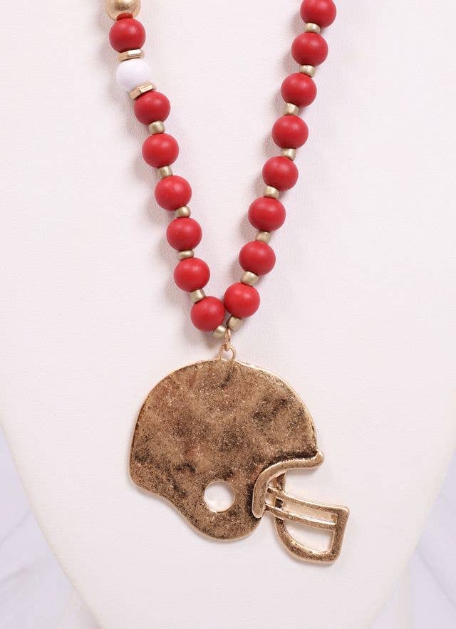 Helmet Necklace RED WHITE