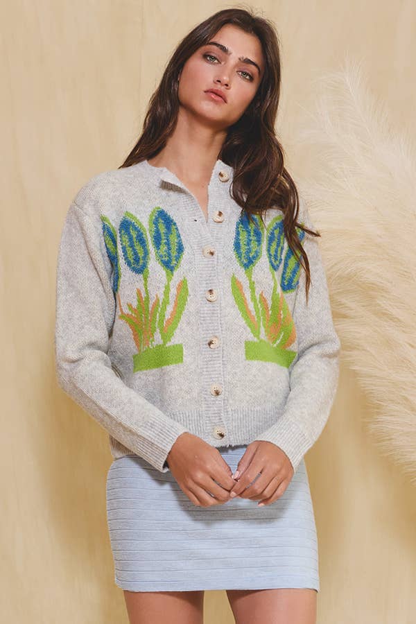 Floral Sweater Cardigan