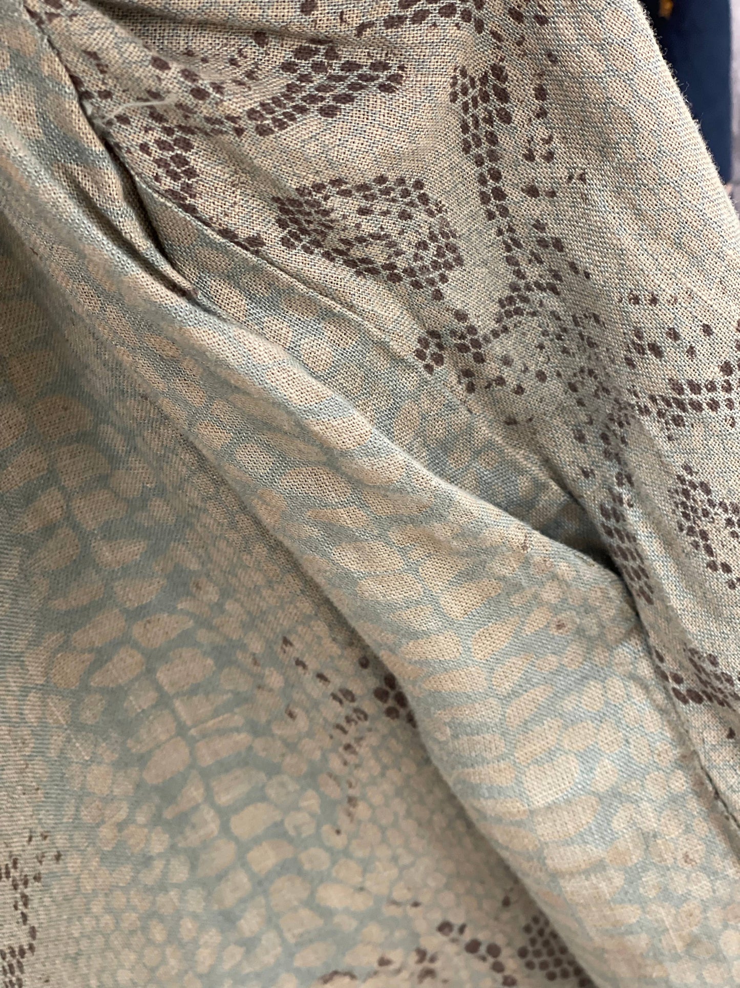 Snake Print Tunic Dress with Sequins and Buttons