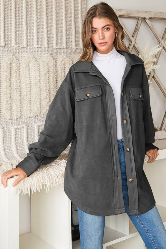 SHACKET WITH BUTTON POCKET TUNIC