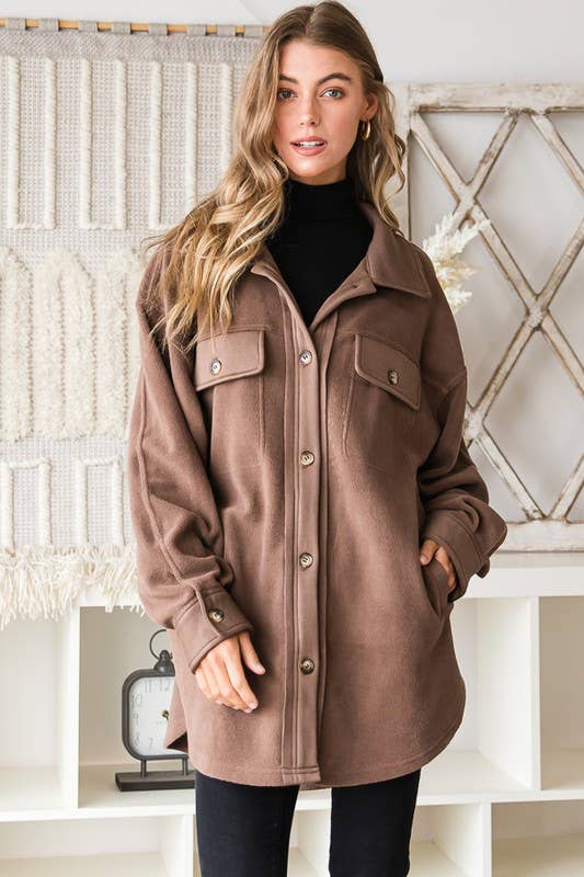 SHACKET WITH BUTTON POCKET TUNIC