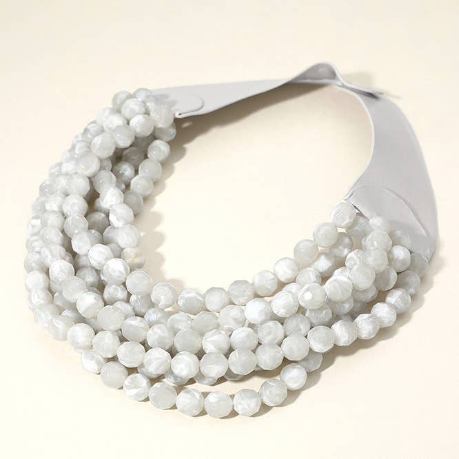 CHUNKY BEADED LAYERED MAGNETIC NECKLACE