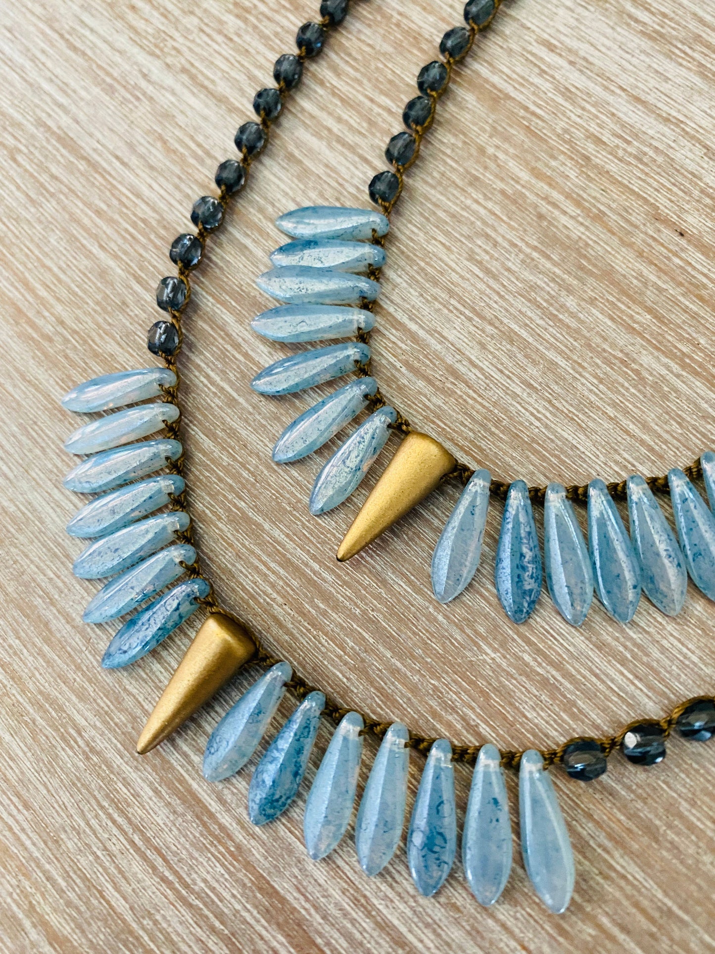 Thorn and Dagger Knotted Crystal Necklace