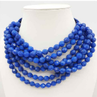 CHUNKY BEADED LAYERED NECKLACE Faux leather neck magnetic