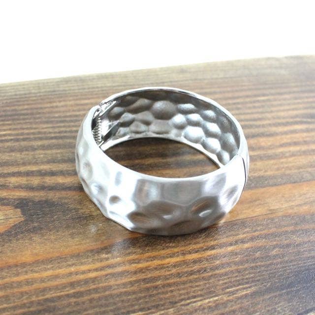 Hammered Hinged Bangle Cuff Bracelet