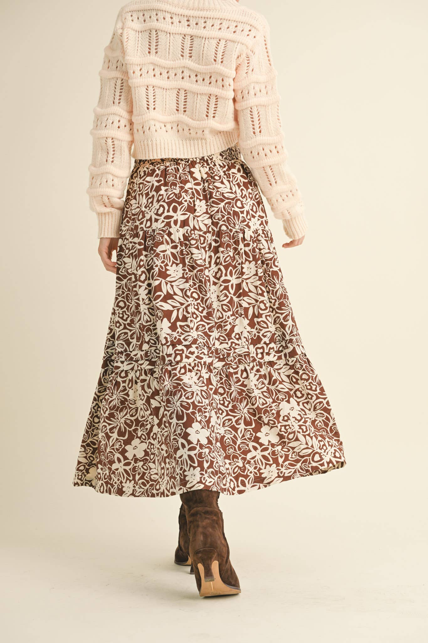 FLORAL PRINT MIDI SKIRT
