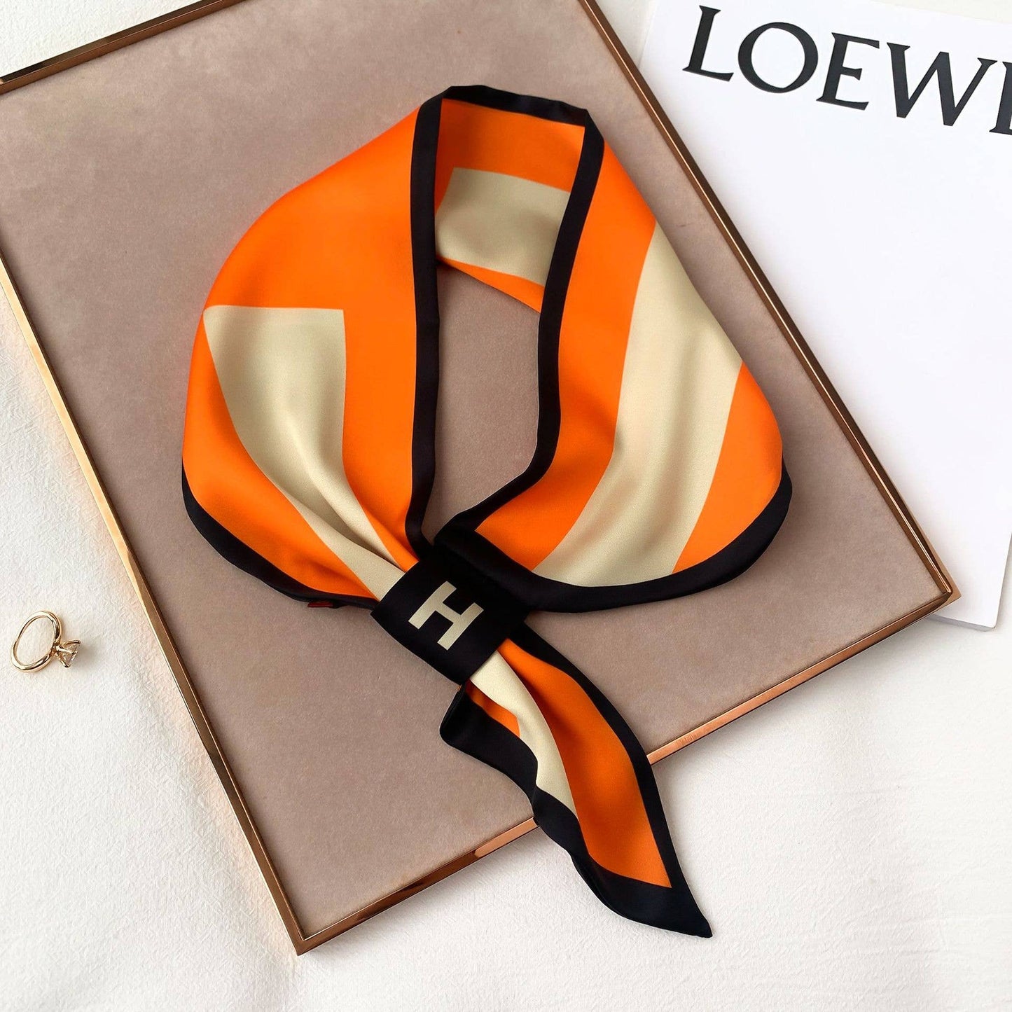 Striped H Loop Scarf