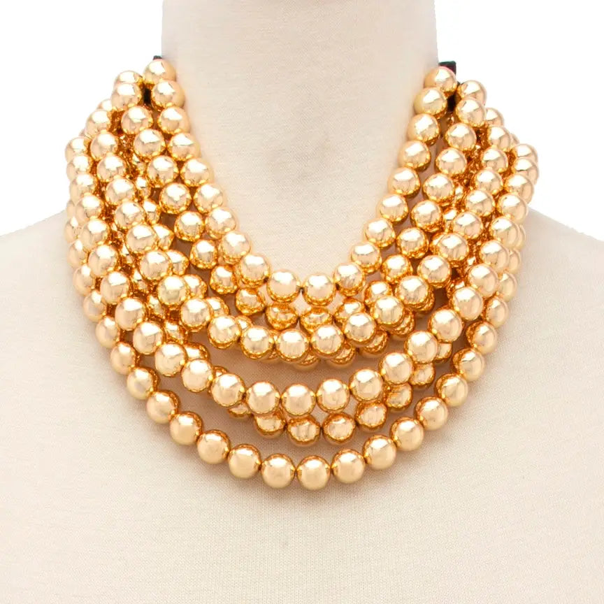 * CHUNKY BEADED LAYERED NECKLACE Magnetic