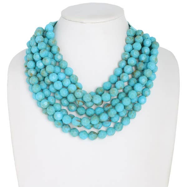 BOHEMIAN LEATHER SNAP BACK BEADED NECKLACE