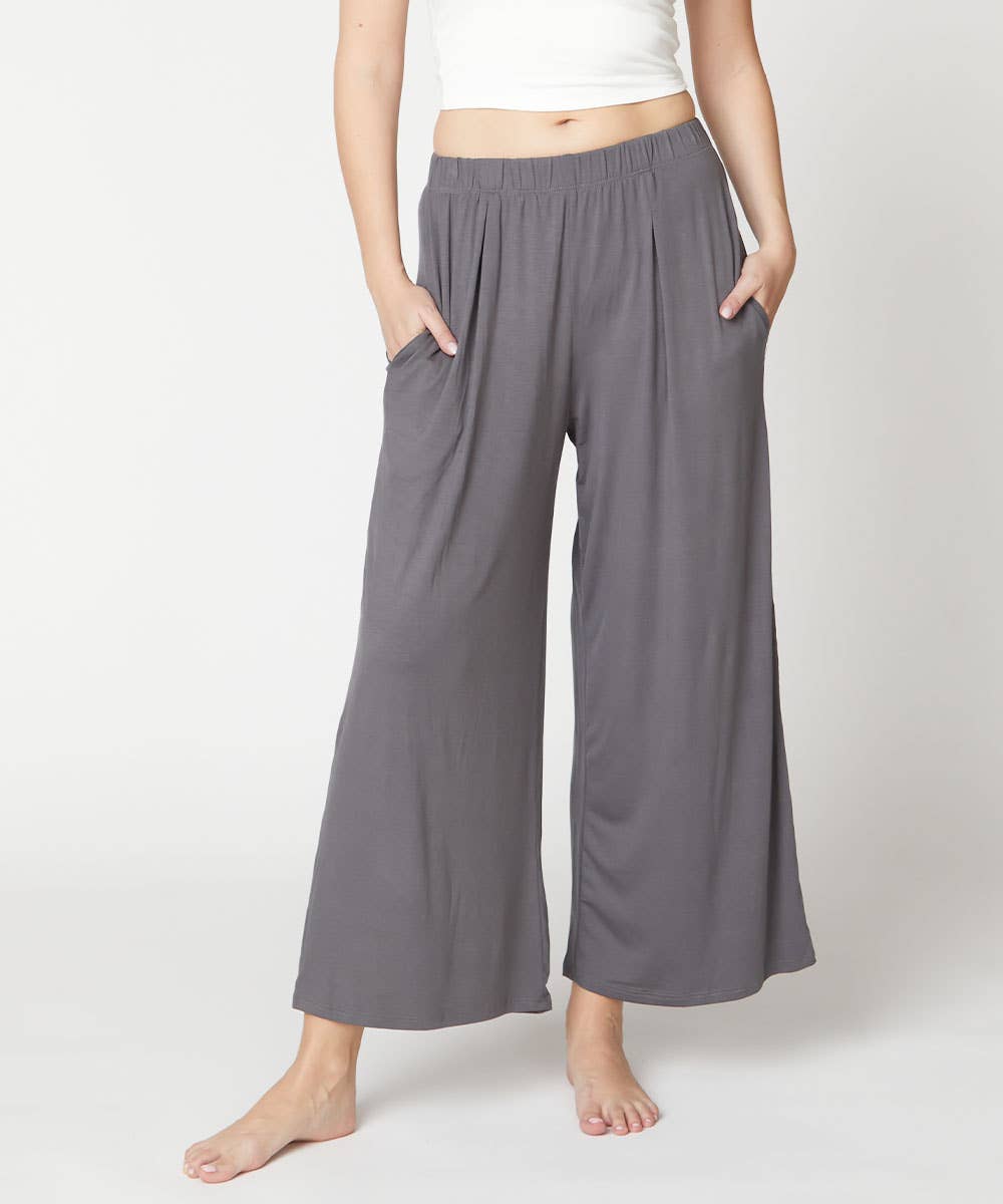 Bamboo wide pants ankle length