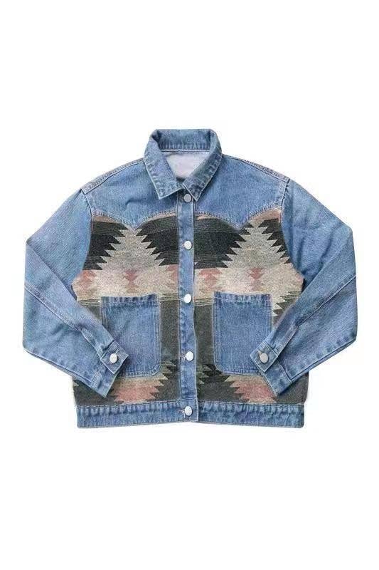 Denim Jacket with contrast fabric