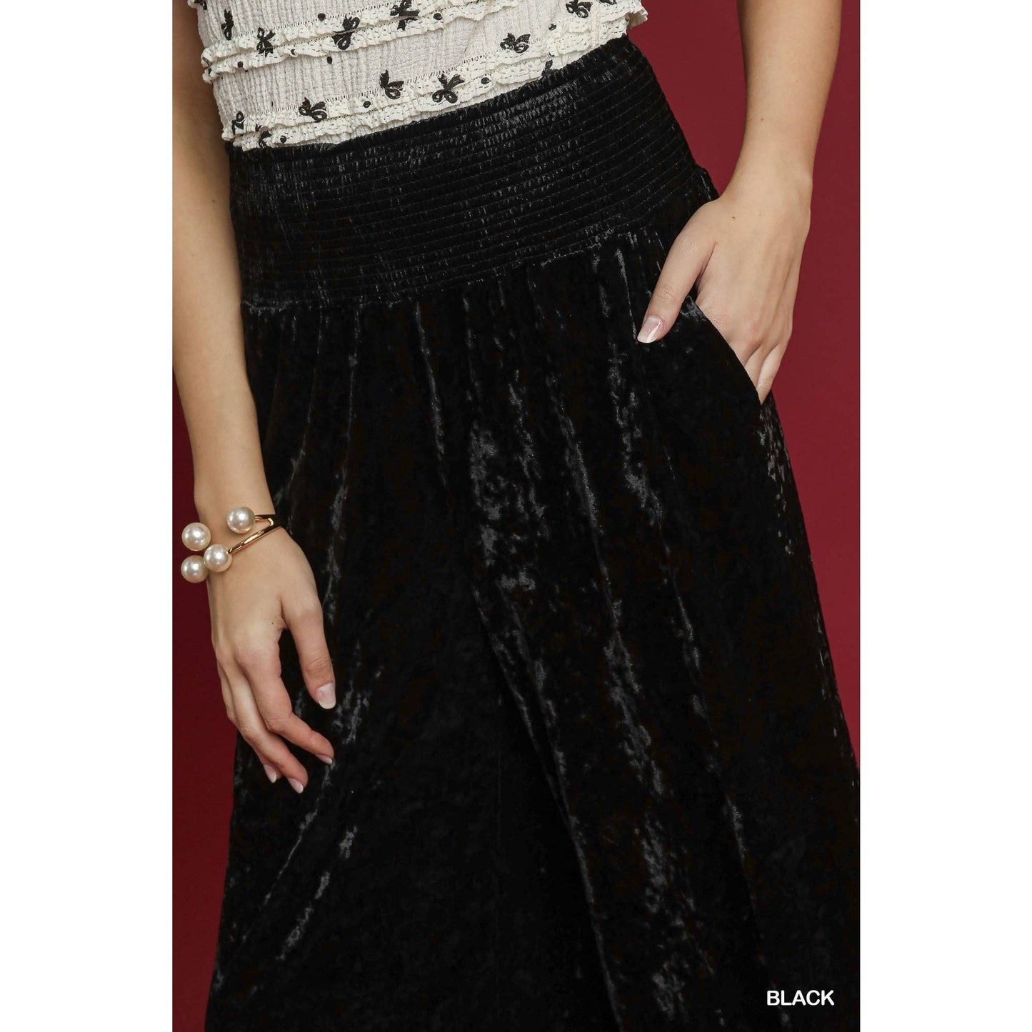 Velvet Wide Leg Pants