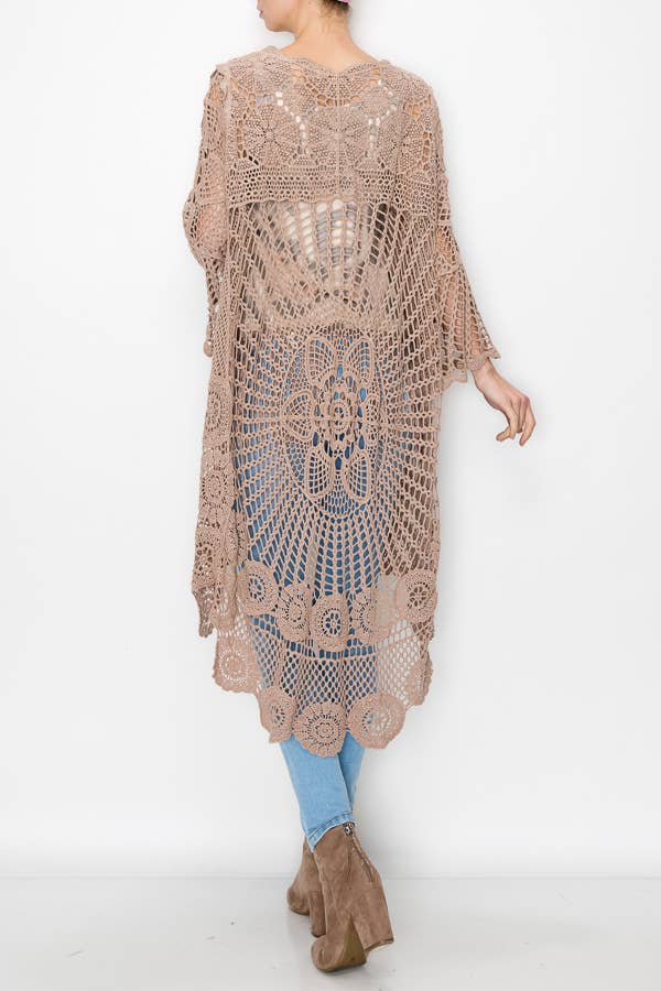 High-low Crochet Cardigan