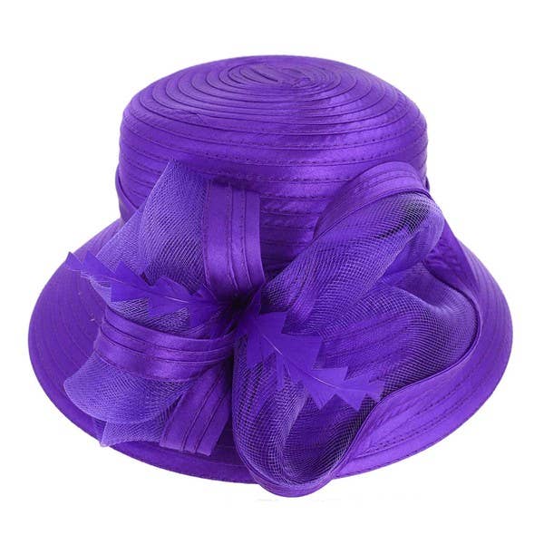 DOWN BRIM FLORAL DRESSY BRAID HAT
