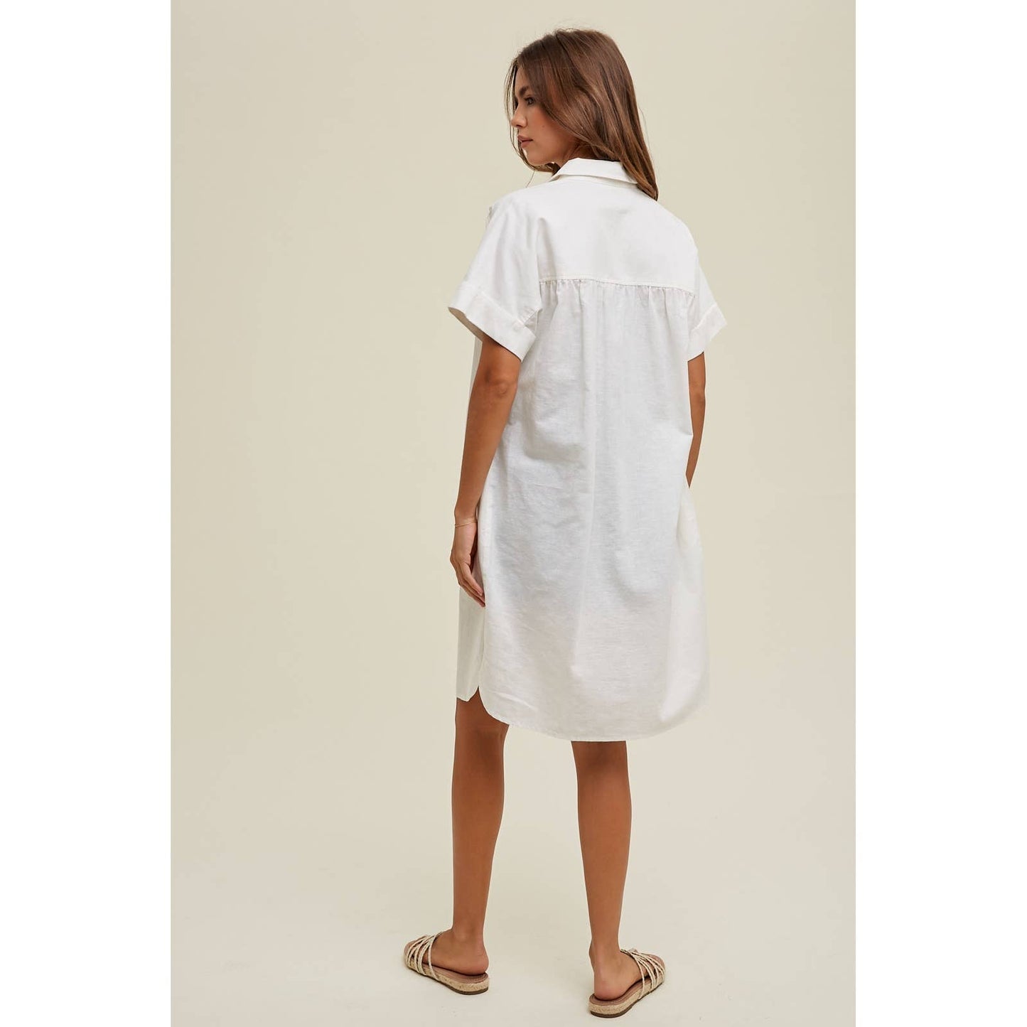 SHIRT DRESS WITH CUFF DETAIL / WL24-8583
