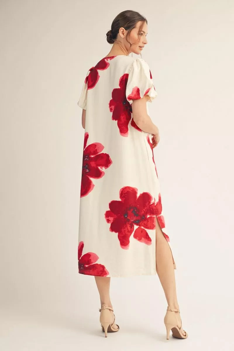 Big floral midi dress