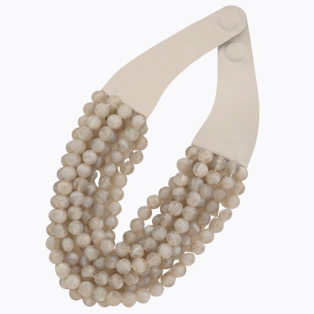 BOHEMIAN LEATHER SNAP BACK BEADED NECKLACE