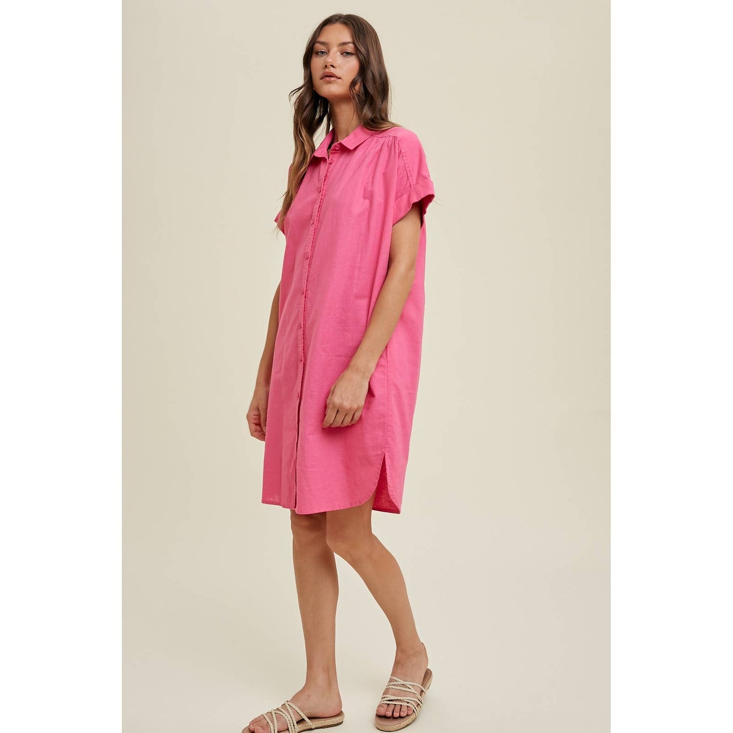 SHIRT DRESS WITH CUFF DETAIL / WL24-8583