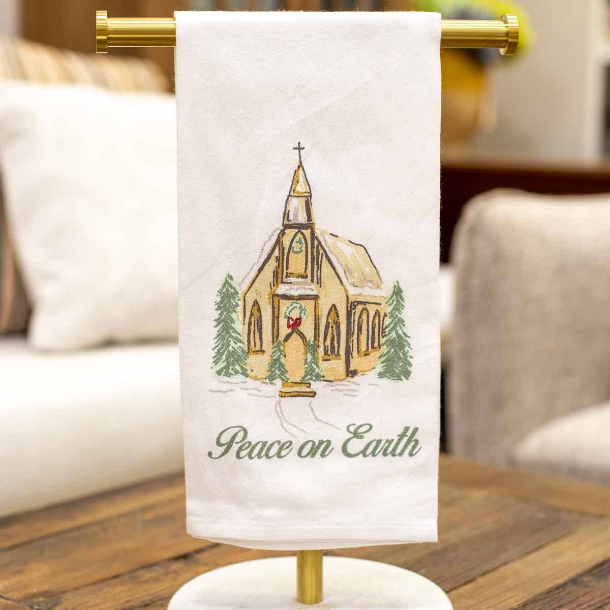 Peace On Earth Hand Towel White/Multi