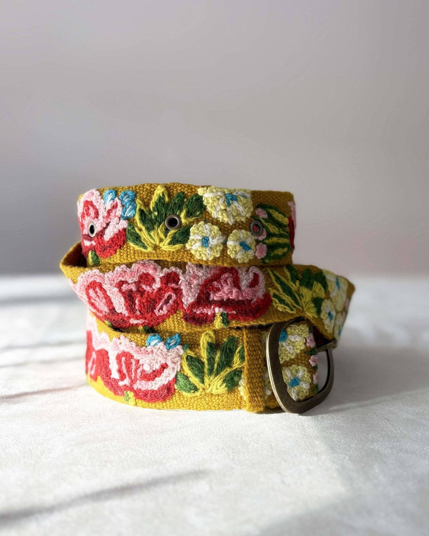 Giverny Embroidered Wool Belt