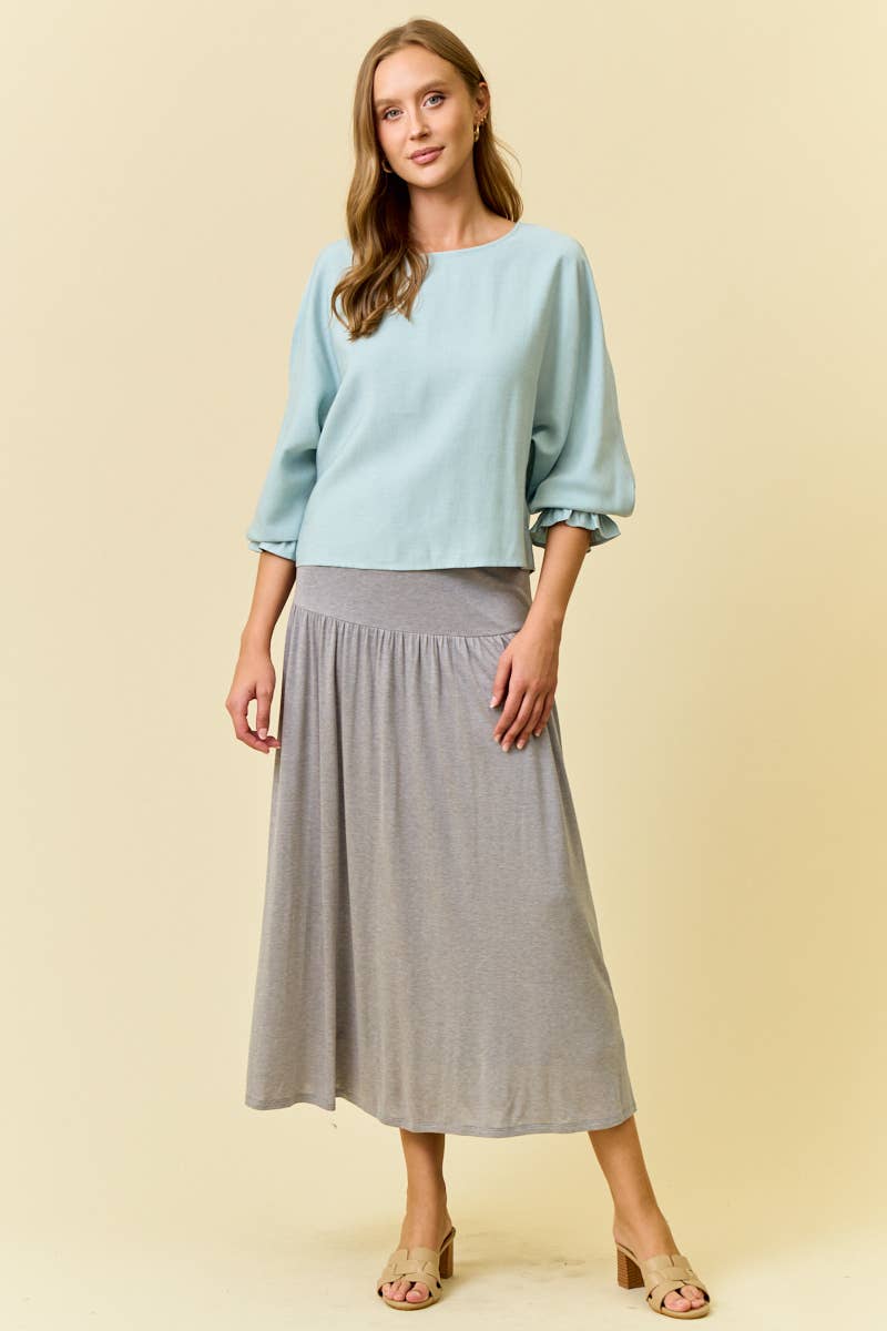 KNIT MIDI SKIRT