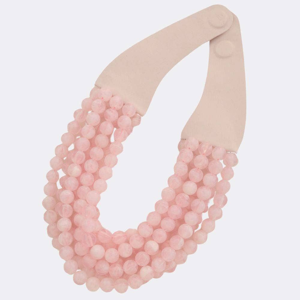 BOHEMIAN LEATHER SNAP BACK BEADED NECKLACE