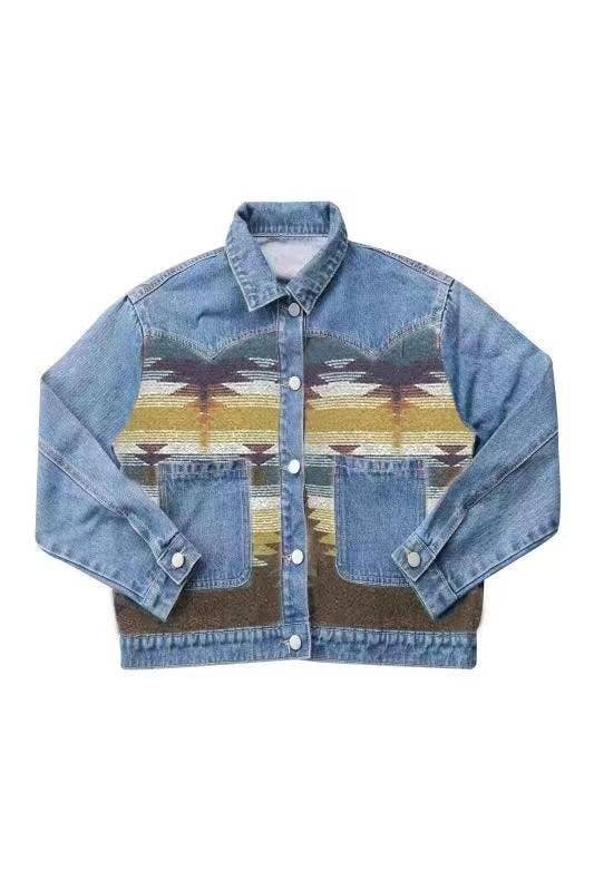 Denim Jacket with contrast fabric