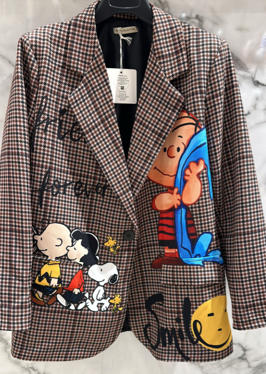 Italian Brown " SNOOPY" Print Blazer LOOWIE
