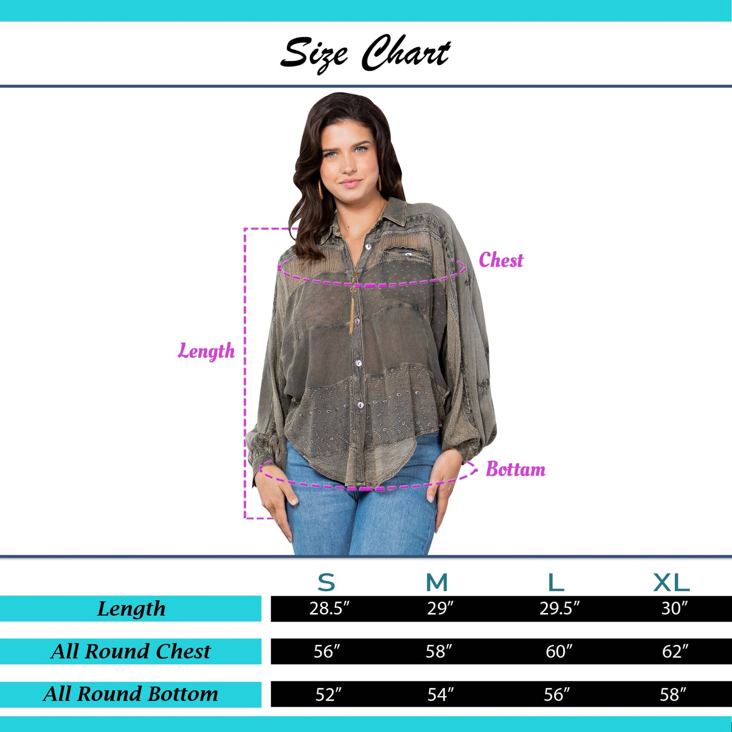 Embroidery Bishop Sleeves Loose Top