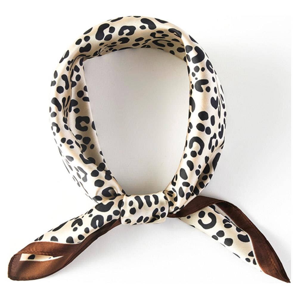 LEOPARD BANDANA SQUARE NECK SCARF