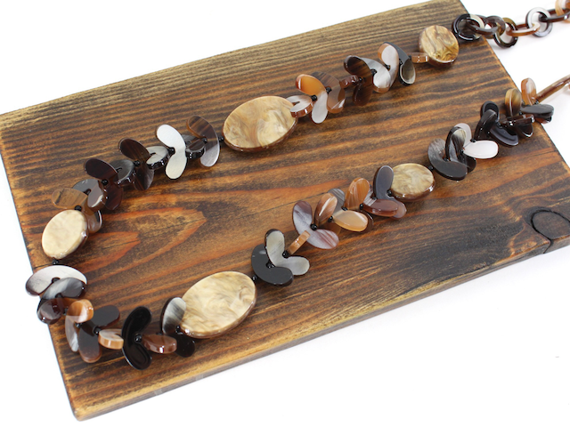 Polyresin Circles/Chips Statement Necklace