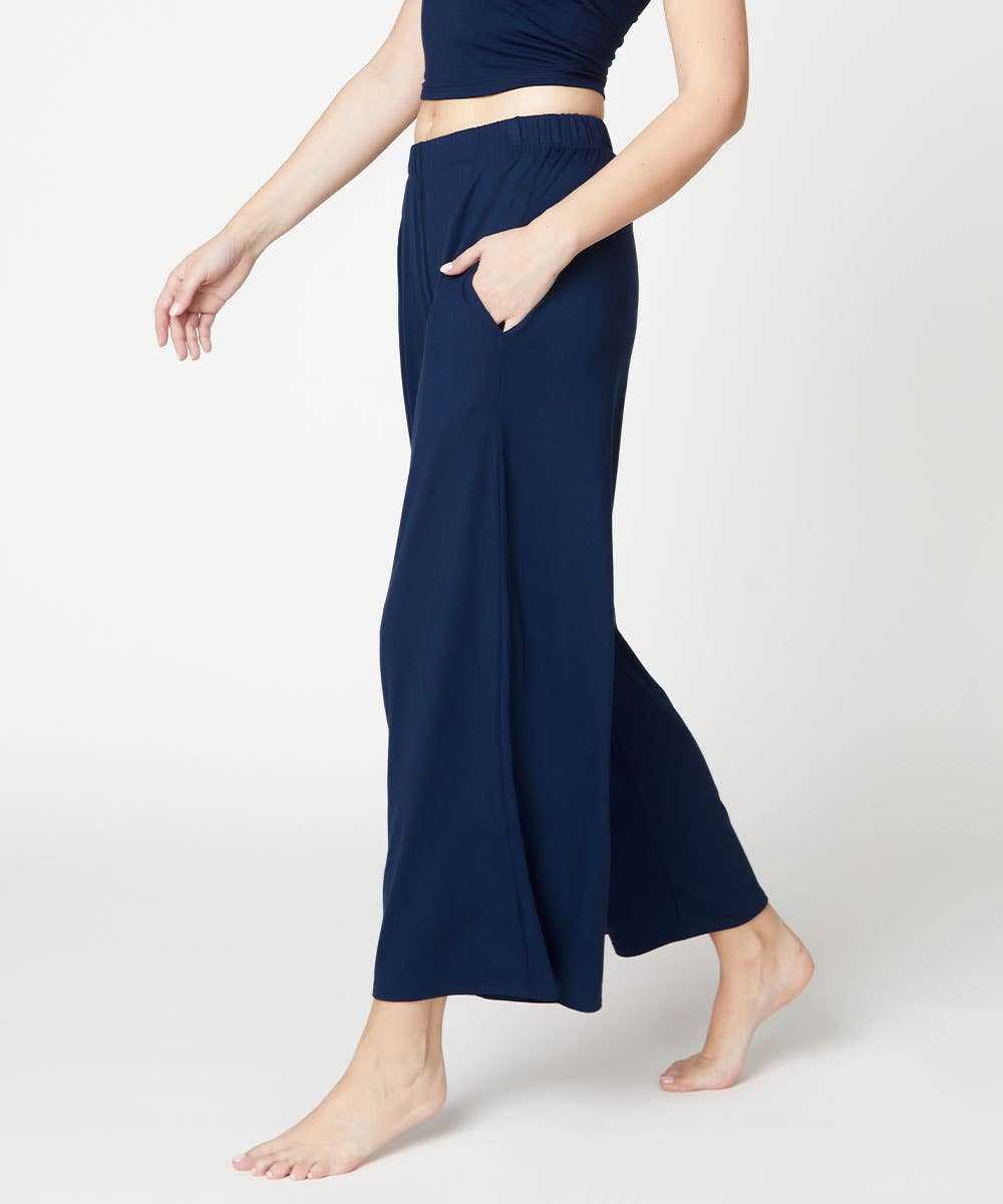 Bamboo wide pants ankle length