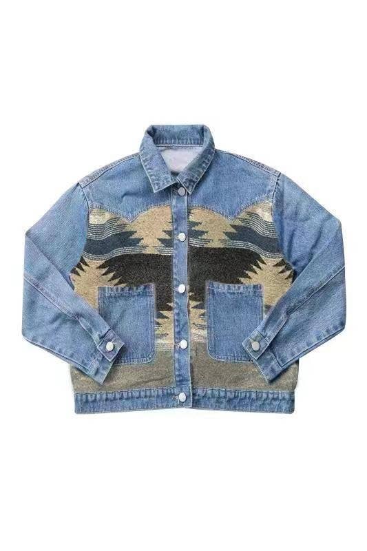Denim Jacket with contrast fabric