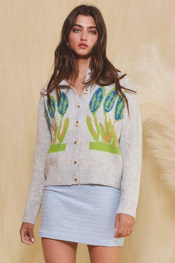 Floral Sweater Cardigan