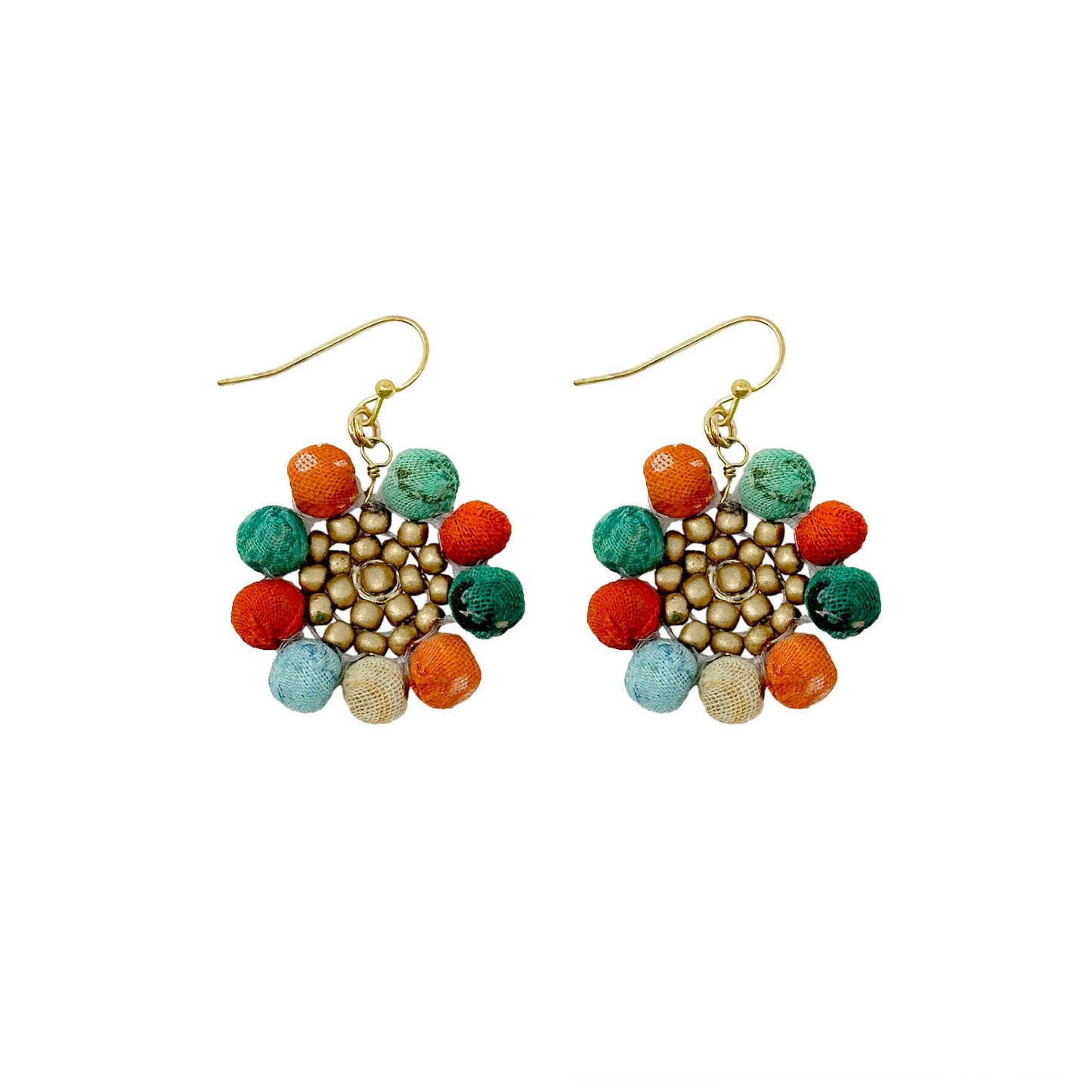 Kantha Capri Sunflower Earrings