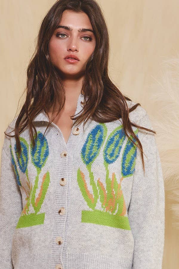 Floral Sweater Cardigan