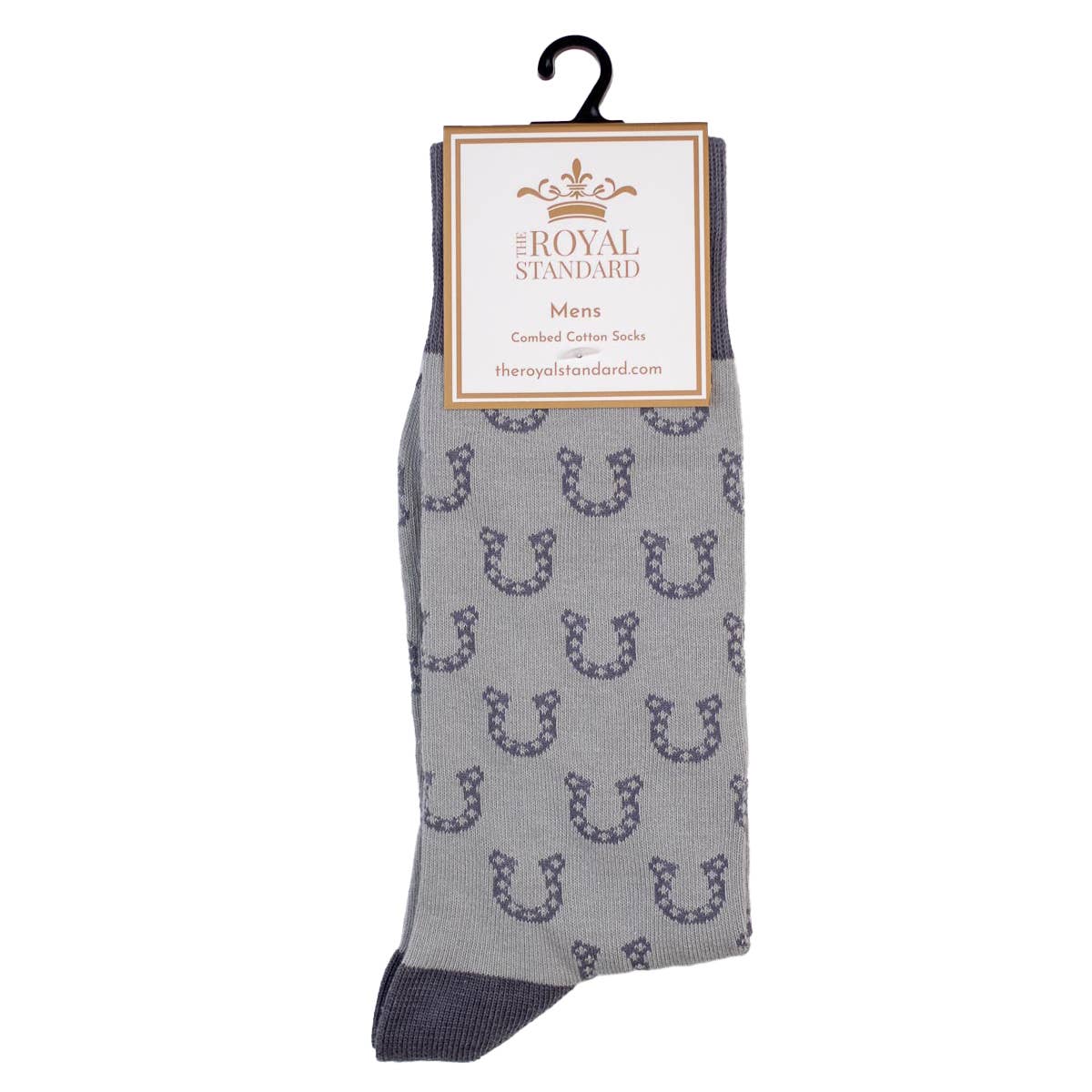 Men's Horseshoe Socks Gray/White One Size