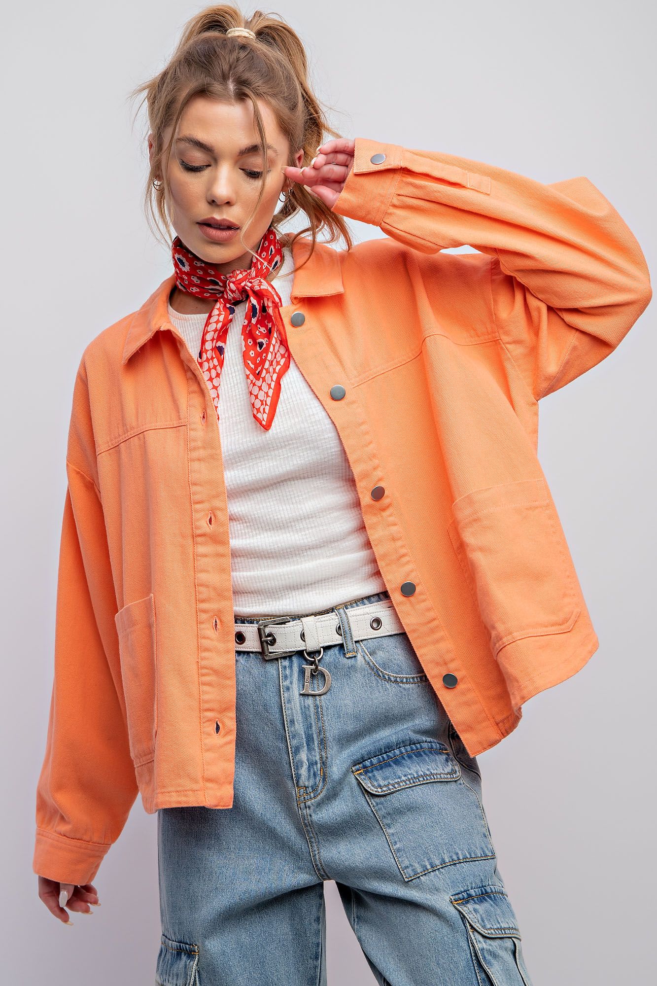 Washed Twill Shirt Jacket