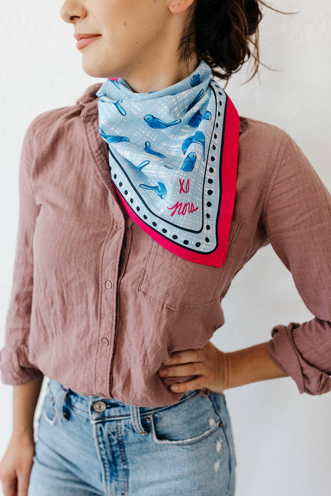 Blue Bird of Happiness Bandana Scarf
