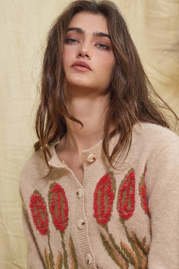 Floral Sweater Cardigan