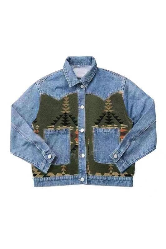 Denim Jacket with contrast fabric